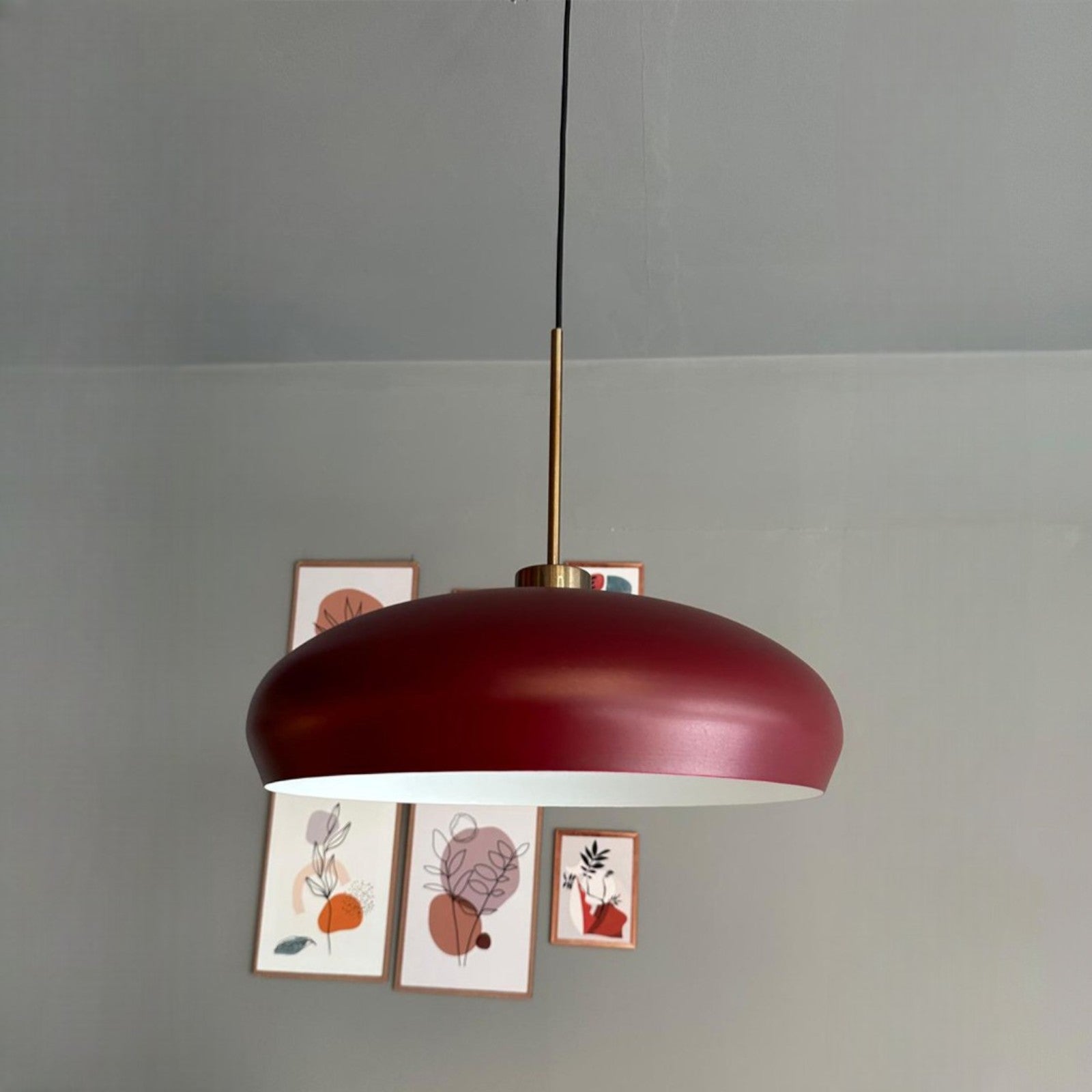 Estrela Kirschroter Kronleuchter mit Einzelpendel